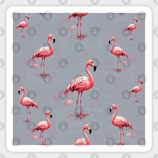 Flamingos Sticker by Buff Geeks Art